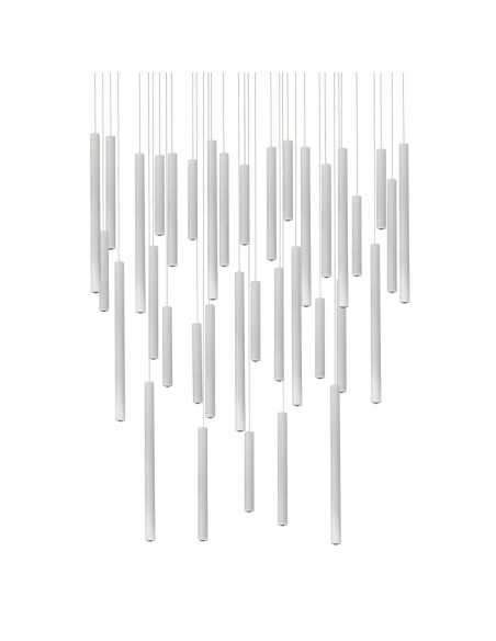 Lampa wisząca ILIOS 36 LED, elegancka biała do nowoczesnych wnętrz, regulacja wysokości, energooszczędna, 12800 lumenów