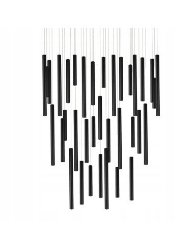 Lampa wisząca ILIOS 36 tub - nowoczesna lampa LED w eleganckiej czerni z regulacją do różnych wnętrz