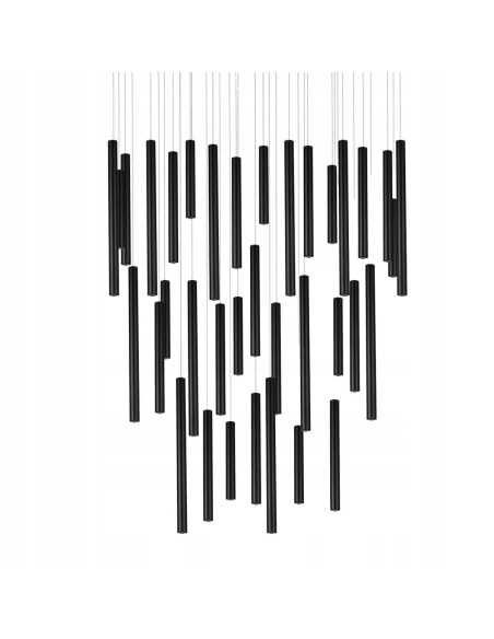 Lampa wisząca ILIOS 36 tub - nowoczesna lampa LED w eleganckiej czerni z regulacją do różnych wnętrz