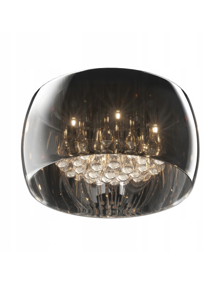 Plafon CRYSTAL w kolorze chromowym - nowoczesne oświetlenie sufitowe do salonu, sypialni i jadalni, 40 cm
