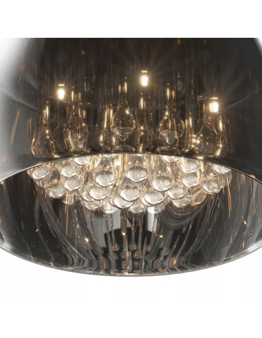 Plafon CRYSTAL w kolorze chromowym - nowoczesne oświetlenie sufitowe do salonu, sypialni i jadalni, 40 cm