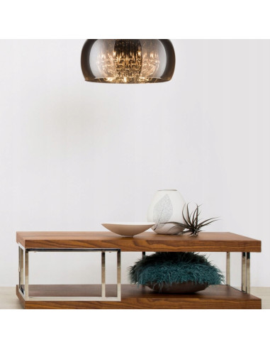 Plafon CRYSTAL w kolorze chromowym - nowoczesne oświetlenie sufitowe do salonu, sypialni i jadalni, 40 cm