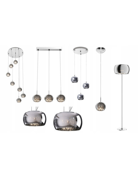 Plafon CRYSTAL w kolorze chromowym - nowoczesne oświetlenie sufitowe do salonu, sypialni i jadalni, 40 cm