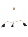 Nowoczesny Żyrandol RAGNO w Czerni i Złocie z Regulacją, 3-Punktowy, Lampa do Eleganckich Wnętrz