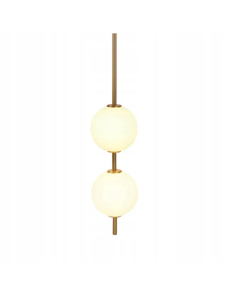 Kinkiet BERRY z złotym wykończeniem i mlecznymi kulami LED - nowoczesna elegancja do każdego wnętrza.