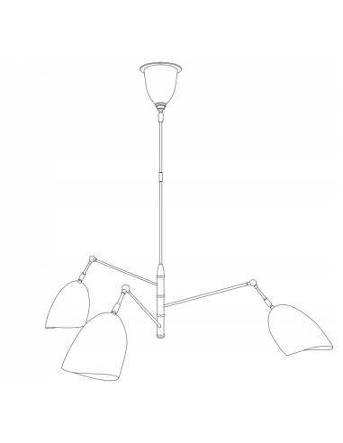 Żyrandol RAGNO w złocie z białymi kloszami - nowoczesne oświetlenie do biura, jadalni i salonu