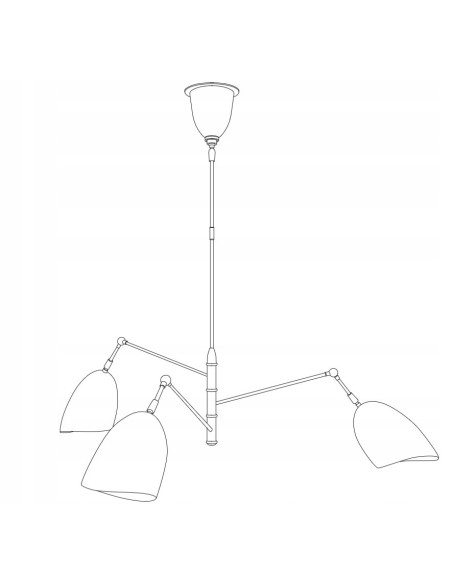 Żyrandol RAGNO w złocie z białymi kloszami - nowoczesne oświetlenie do biura, jadalni i salonu