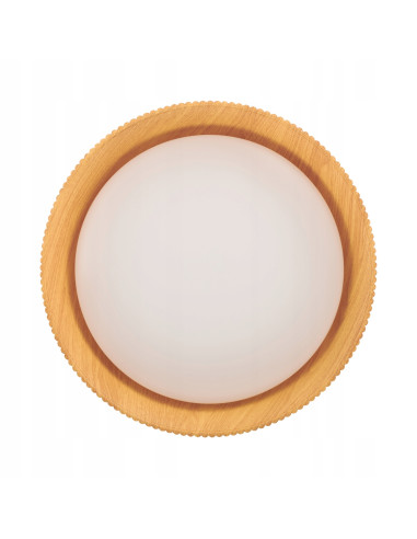 Lampa Wisząca LED FRILL z Drewnianym Akcentem - Skandynawski Design w Białym, Brązowym i Czarnym Kolorze