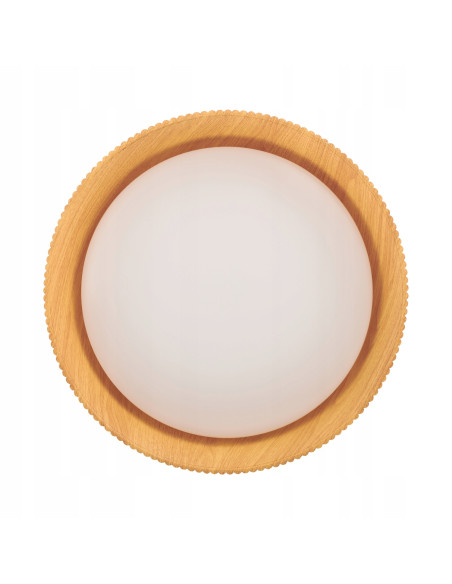 Lampa Wisząca LED FRILL z Drewnianym Akcentem - Skandynawski Design w Białym, Brązowym i Czarnym Kolorze