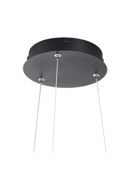 Żyrandol FRILL LED w industrialnym stylu, okrągły, czarny, drewniany plafon do kuchni i salonu - Step into design