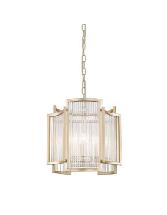 Lampa sufitowa SERGIO w stylu glamour z kryształami - złota, elegancka, 3xE14, idealna do biura i salonu