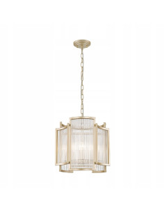 Lampa sufitowa SERGIO w stylu glamour z kryształami - złota, elegancka, 3xE14, idealna do biura i salonu 2