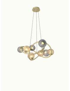 Lampa wisząca METZ w stylu kosmicznym - elegancka, szklana, regulowana, idealna do nowoczesnych wnętrz.