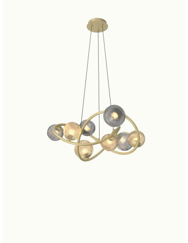 Lampa wisząca METZ w stylu kosmicznym - elegancka, szklana, regulowana, idealna do nowoczesnych wnętrz.