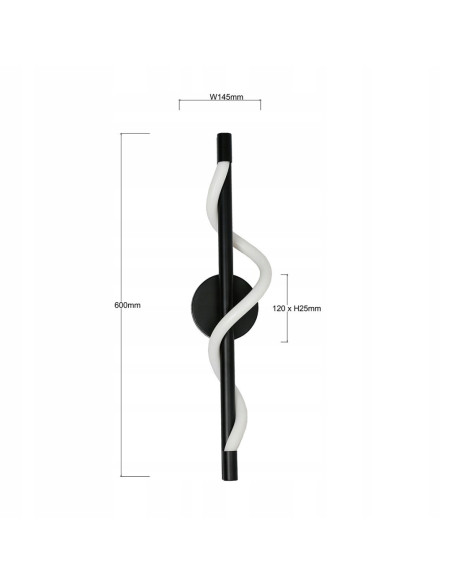 Nowoczesny kinkiet LED Meleca czarny z regulacją CCT – eleganckie oświetlenie dekoracyjne do różnorodnych wnętrz