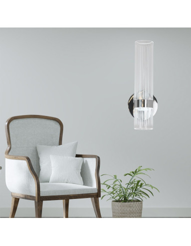 Kinkiet LED Ambiente w chromie z regulacją barwy światła, nowoczesne oświetlenie do sypialni i hoteli