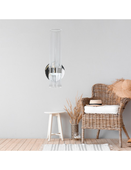 Kinkiet LED Ambiente w chromie z regulacją barwy światła, nowoczesne oświetlenie do sypialni i hoteli