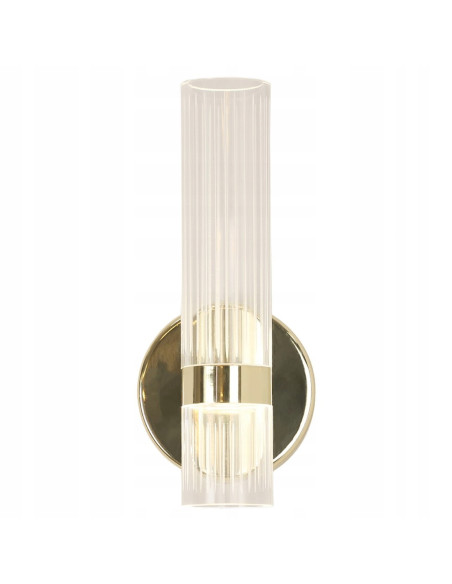 Luksusowy kinkiet cylindryczny LED złoty - eleganckie oświetlenie do hoteli, pensjonatów i nowoczesnych wnętrz