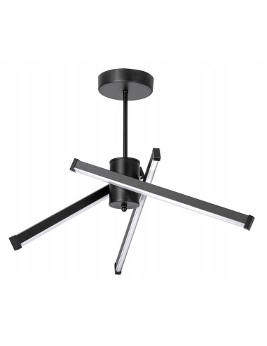 Plafon LED Venti 30W z Regulacją Barwy Światła - Elegancki Czarny Do Korytarza i Wnętrz Nowoczesnych