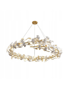 Lampa ceramiczna BOTANIKA 150cm z złotą ramą - elegancka dekoracja do salonu i biura w stylu nowoczesnym