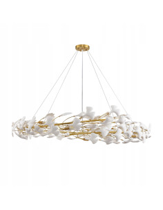 Lampa ceramiczna BOTANIKA 150cm z złotą ramą - elegancka dekoracja do salonu i biura w stylu nowoczesnym 2