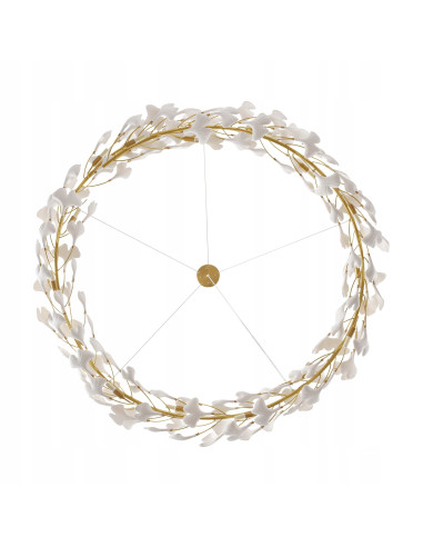 Lampa ceramiczna BOTANIKA 150cm z złotą ramą - elegancka dekoracja do salonu i biura w stylu nowoczesnym