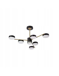 Lampa sufitowa Venti POINTS, nowoczesna 7-punktowa w złocie i czerni, energooszczędna LED do salonu i jadalni