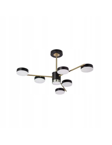 Lampa sufitowa Venti POINTS, nowoczesna 7-punktowa w złocie i czerni, energooszczędna LED do salonu i jadalni