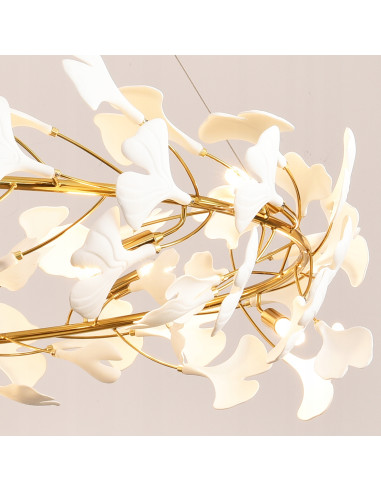 Lampa ceramiczna BOTANIKA 150cm z złotą ramą - elegancka dekoracja do salonu i biura w stylu nowoczesnym