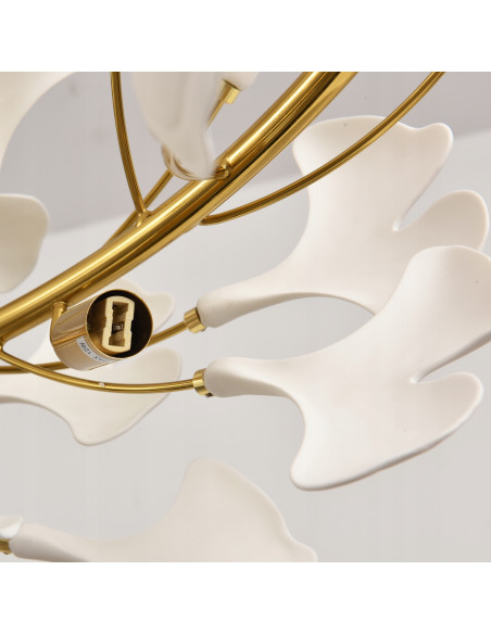 Lampa ceramiczna BOTANIKA 150cm z złotą ramą - elegancka dekoracja do salonu i biura w stylu nowoczesnym