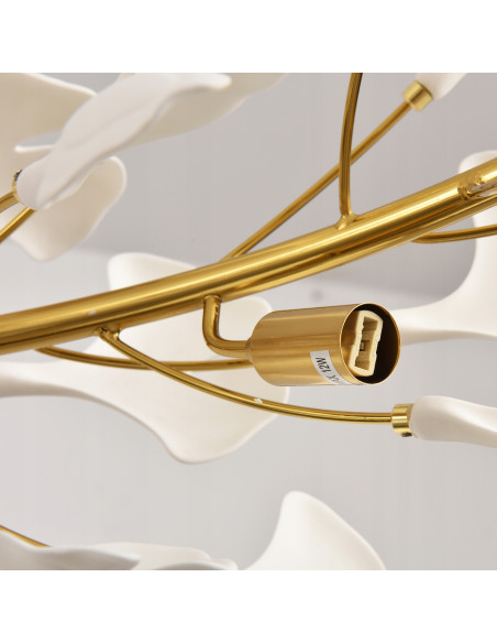 Lampa ceramiczna BOTANIKA 150cm z złotą ramą - elegancka dekoracja do salonu i biura w stylu nowoczesnym