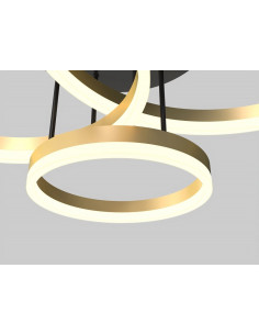 Lampa sufitowa PERPIGNON z złotymi akcentami LED – elegancki plafon nowoczesny do stylowych wnętrz 2