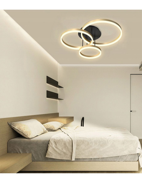 Lampa sufitowa PERPIGNON z złotymi akcentami LED – elegancki plafon nowoczesny do stylowych wnętrz