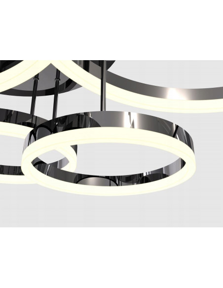 Lampa sufitowa PERPIGNON 5-punktowa LED w czarnym chromie, ściemniana, eleganckie oświetlenie do wnętrz