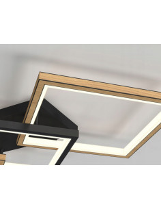 Lampa sufitowa MATERA 37W - Elegancka lampa w drewnie i czerni, idealna do sypialni, salonu i biura. 2