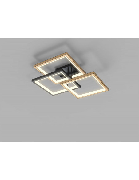 Lampa sufitowa MATERA z drewna, 3-punktowa LED, regulacja natężenia światła - nowoczesny design do salonu i jadalni