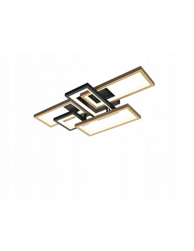 Lampa sufitowa MATERA LED w kształcie samolotu, 5-punktowa, regulowana jasność, nowoczesny design czarno-brązowy