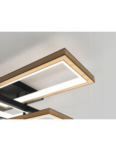 Lampa sufitowa MATERA LED w kształcie samolotu, 5-punktowa, regulowana jasność, nowoczesny design czarno-brązowy 2