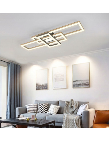 Lampa sufitowa MATERA LED, regulowana, elegancka brązowo-czarna, 3 źródła światła do salonu, sypialni i biura