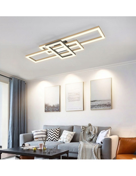 Lampa sufitowa MATERA LED, regulowana, elegancka brązowo-czarna, 3 źródła światła do salonu, sypialni i biura