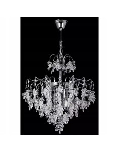 Luksusowy żyrandol kryształowy do salonu, chromowy 4-punktowy, kolekcja CRYSTAL, elegancja w każdym wnętrzu.