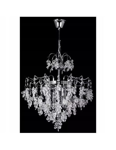 Luksusowy żyrandol kryształowy do salonu, chromowy 4-punktowy, kolekcja CRYSTAL, elegancja w każdym wnętrzu.