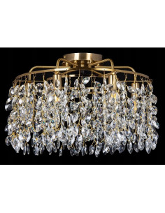 Lampa Kryształowa Primavera E14 z Złotą Ramą – Elegancki Plafon do Sypialni i Wnętrz od Venti