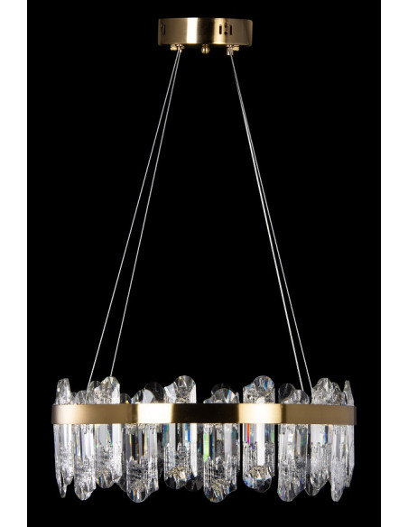 Kryształowa Lampa Ring LED w Złotym Wykończeniu - Elegancka Ozdoba do Wnętrz i Salonów Fryzjerskich