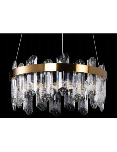 Kryształowa Lampa Ring LED w Złotym Wykończeniu - Elegancka Ozdoba do Wnętrz i Salonów Fryzjerskich 2