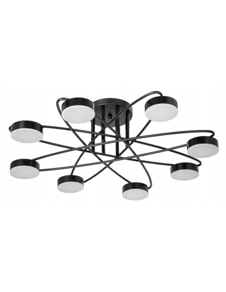 Elegancka lampa LED w kształcie czarnej gwiazdy 56W do nowoczesnych wnętrz - idealna do salonu, sypialni i jadalni.