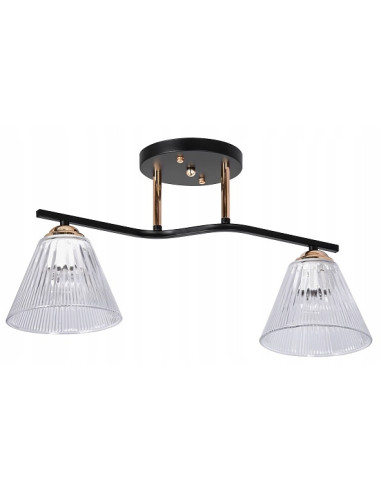 Elegancki plafon czarno-złoty z kolekcji PRIZM marki Venti - nowoczesne oświetlenie do każdego wnętrza