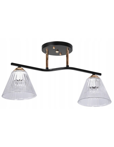 Elegancki plafon czarno-złoty z kolekcji PRIZM marki Venti - nowoczesne oświetlenie do każdego wnętrza