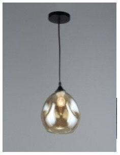 Nowoczesna Lampa Wisząca z Bursztynowym Kloszem - Elegancja i Styl do Jadalni i Salonu