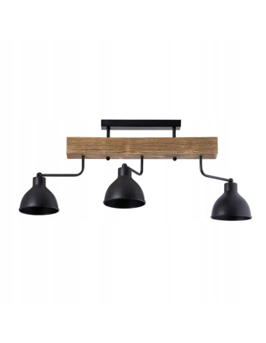 Nowoczesny plafon drewniany z regulowanymi wysięgnikami, 3-punktowe LED oświetlenie do salonu i biura